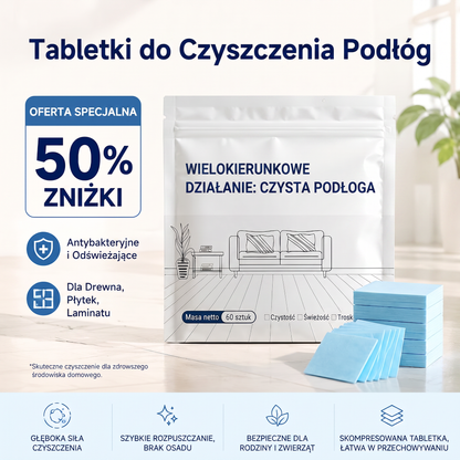 PKNEW®🫧 Tabletki do mycia podłóg🍇 – Uniwersalny środek czyszczący do powierzchni drewnianych, laminatowych, płytek oraz ścian w kamperach, o działaniu antybakteryjnym i odświeżającym.