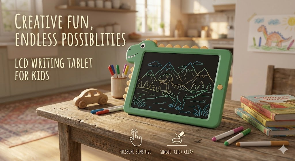 Reusable LCD Drawing Tablet for Children – 8" Erasable Doodle Board, Paperless Writing Pad for Home & Travel